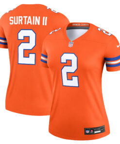 Patrick Surtain II Denver Broncos  Women_s Mile High Collection 1977 Throwback Player Legend Jersey  Orange