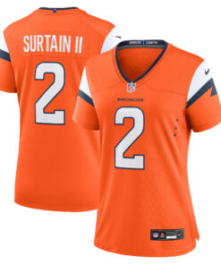 Patrick Surtain II Denver Broncos  Women_s Mile High Collection Game Jersey  Orange