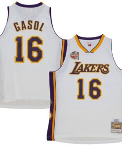 Pau Gasol Los Angeles Lakers Mitchell &amp Ness Unisex Hall of Fame Class of 2023 Throwback Swingman Jersey - White