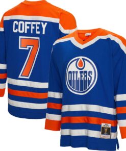 Paul Coffey Edmonton Oilers Mitchell amp Ness  198687 Blue Line Player Jersey  Royal