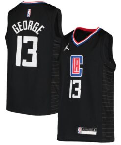 Paul George LA Clippers Jordan Brand Youth 202021 Swingman Player Jersey - Black - Statement Edition