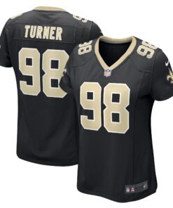 Payton Turner New Orleans Saints  Women_s Game Jersey  Black