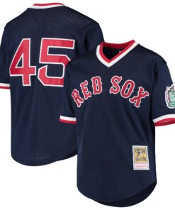 Pedro Martinez Boston Red Sox Mitchell amp Ness Youth Cooperstown Collection Mesh Batting Practice Jersey  Navy