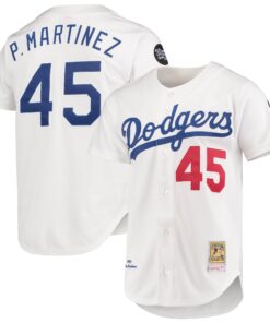 Pedro Martinez Los Angeles Dodgers Mitchell amp Ness 1993 Cooperstown Collection Home Authentic Jersey  White