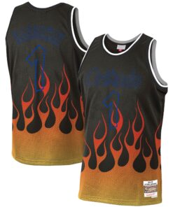 Penny Hardaway Orlando Magic Mitchell &amp Ness 199495 Hardwood Classics Flames Swingman Jersey - Black