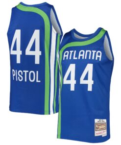 Pete Maravich Atlanta Hawks Mitchell &amp Ness 197172 Hardwood Classics Swingman Jersey - Blue