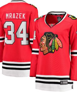 Petr Mrazek Chicago Blackhawks Fanatics Women_s Home Breakaway Player Jersey  Red