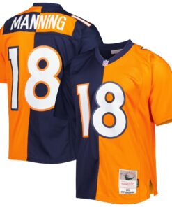 Peyton Manning Denver Broncos Mitchell amp Ness 2015 Split Legacy Replica Jersey  NavyOrange