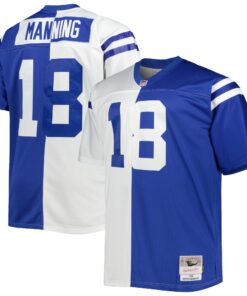 Peyton Manning Indianapolis Colts Mitchell amp Ness Big amp Tall Split Legacy Retired Player Replica Jersey  WhiteRoyal