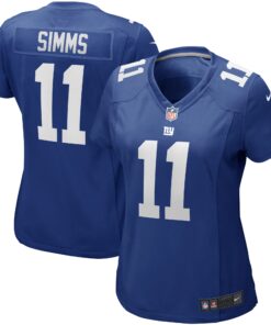 Phil Simms New York Giants  Women_s Game Retired Player Jersey  Royal