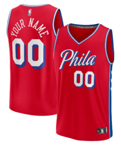  Philadelphia 76ers Fanatics Fast Break Custom Jersey - Red - Statement Edition