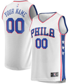 Philadelphia 76ers Fanatics Fast Break Custom Replica Jersey White - Association Edition