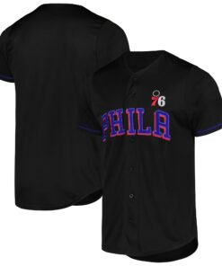 Philadelphia 76ers Fanatics Pop Baseball Jersey - Black
