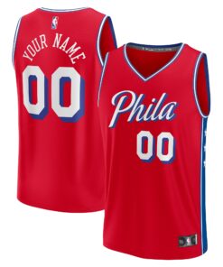 Philadelphia 76ers Fanatics Youth Fast Break Replica Custom Jersey - Statement Edition - Red