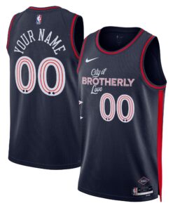  Philadelphia 76ers Unisex 202324 Custom Swingman Jersey - Navy - City Edition