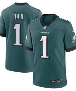 Philadelphia Eagles  1 Dad Game Jersey  Midnight Green