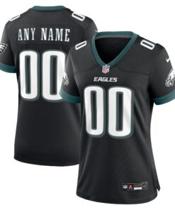 Philadelphia Eagles  Women_s Alternate Custom Game Jersey  Black