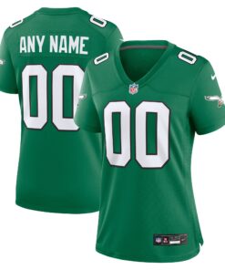 Philadelphia Eagles  Women_s Alternate Custom Game Jersey  Kelly Green