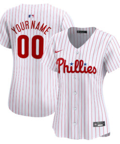 Philadelphia PhilliesWomen_s Home Limited Custom Jersey  White