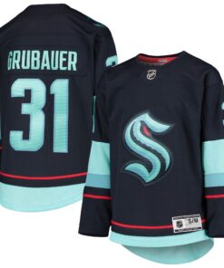 Philipp Grubauer Seattle Kraken Youth Home Premier Player Jersey  Deep Sea Blue