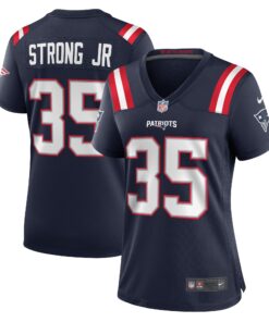 Pierre Strong Jr. New England Patriots  Women_s Game Player Jersey  Navy