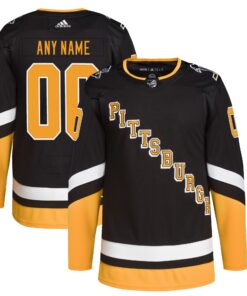 Pittsburgh Penguins  Alternate 202122 Primegreen Authentic Custom Jersey  Black