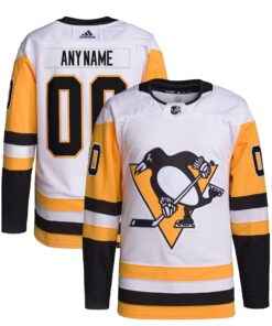  Pittsburgh Penguins  Away  Primegreen Authentic Custom Jersey  White