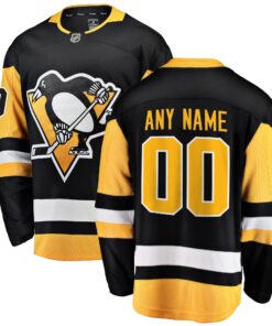 Pittsburgh Penguins Fanatics Home Breakaway Custom Jersey  Black