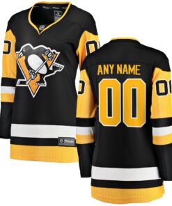 Pittsburgh Penguins Fanatics Women_s Home Breakaway Custom Jersey  Black