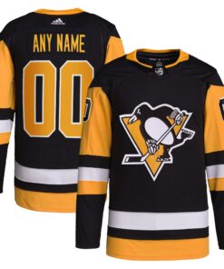  Pittsburgh Penguins  Home  Primegreen Authentic Custom Jersey  Black
