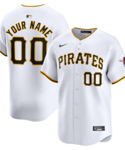 Pittsburgh PiratesHome Limited Custom Jersey  White