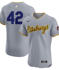 Pittsburgh PiratesRoad 2024 Jackie Robinson Day Elite Jersey  Gray