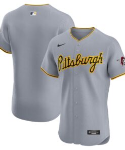  Pittsburgh PiratesRoad Vapor Premier Elite Patch Jersey  Gray