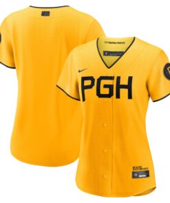  Pittsburgh PiratesWomen_s City Connect Replica Jersey  Gold