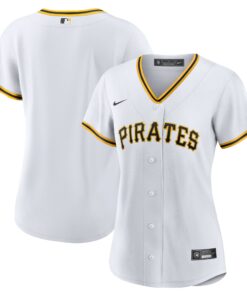 Pittsburgh PiratesWomen_s Home Replica Team Jersey  White