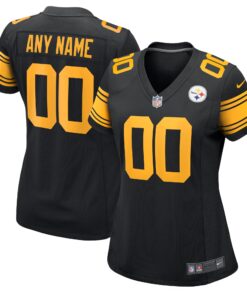 Pittsburgh Steelers  Women_s Alternate Custom Game Jersey  Black