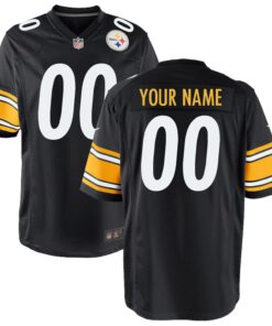 Pittsburgh Steelers  Youth Custom Game Jersey  Black