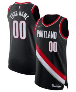 Portland Trail Blazers 202122 Diamond Authentic Custom Jersey - Icon Edition - Black