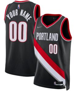 Portland Trail Blazers 202122 Diamond Swingman Custom Jersey - Icon Edition - Black