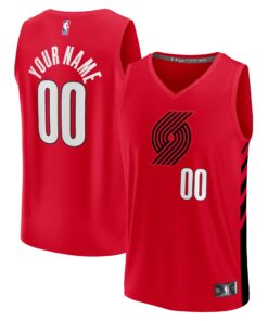  Portland Trail Blazers Fanatics  Fast Break Custom Replica Jersey - Red - Statement Edition