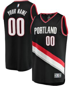 Portland Trail Blazers Fanatics Youth Fast Break Custom Replica Jersey Black - Icon Edition