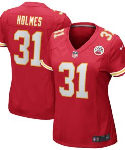 Priest Holmes Kansas City Chiefs  Women_s Game Retired Player Jersey  Red