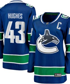 Quinn Hughes Vancouver Canucks Fanatics Women_s Home Breakaway Player Jersey  Blue