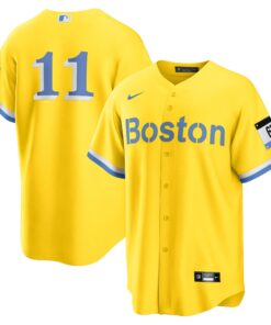 Rafael Devers Boston Red SoxCity Connect Replica Player Jersey  GoldLight Blue