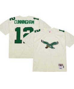 Randall Cunningham Philadelphia Eagles Mitchell amp Ness Chainstitch Legacy Jersey  Cream