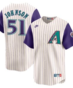Randy Johnson Arizona DiamondbacksThrowback Cooperstown Collection Limited Jersey  Cream