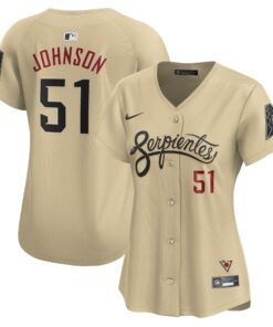 Randy Johnson Arizona DiamondbacksWomen_s City Connect Retired Player Jersey  Sand
