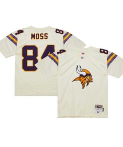 Randy Moss Minnesota Vikings Mitchell amp Ness Chainstitch Legacy Jersey  Cream