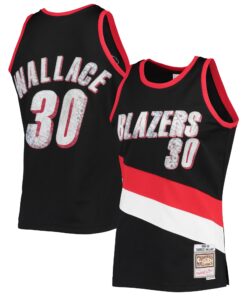 Rasheed Wallace Portland Trail Blazers Mitchell &amp Ness 199900 Hardwood Classics NBA 75th Anniversary Diamond Swingman Jersey - Black