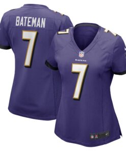 Rashod Bateman Baltimore Ravens  Women_s Game Jersey  Purple 1